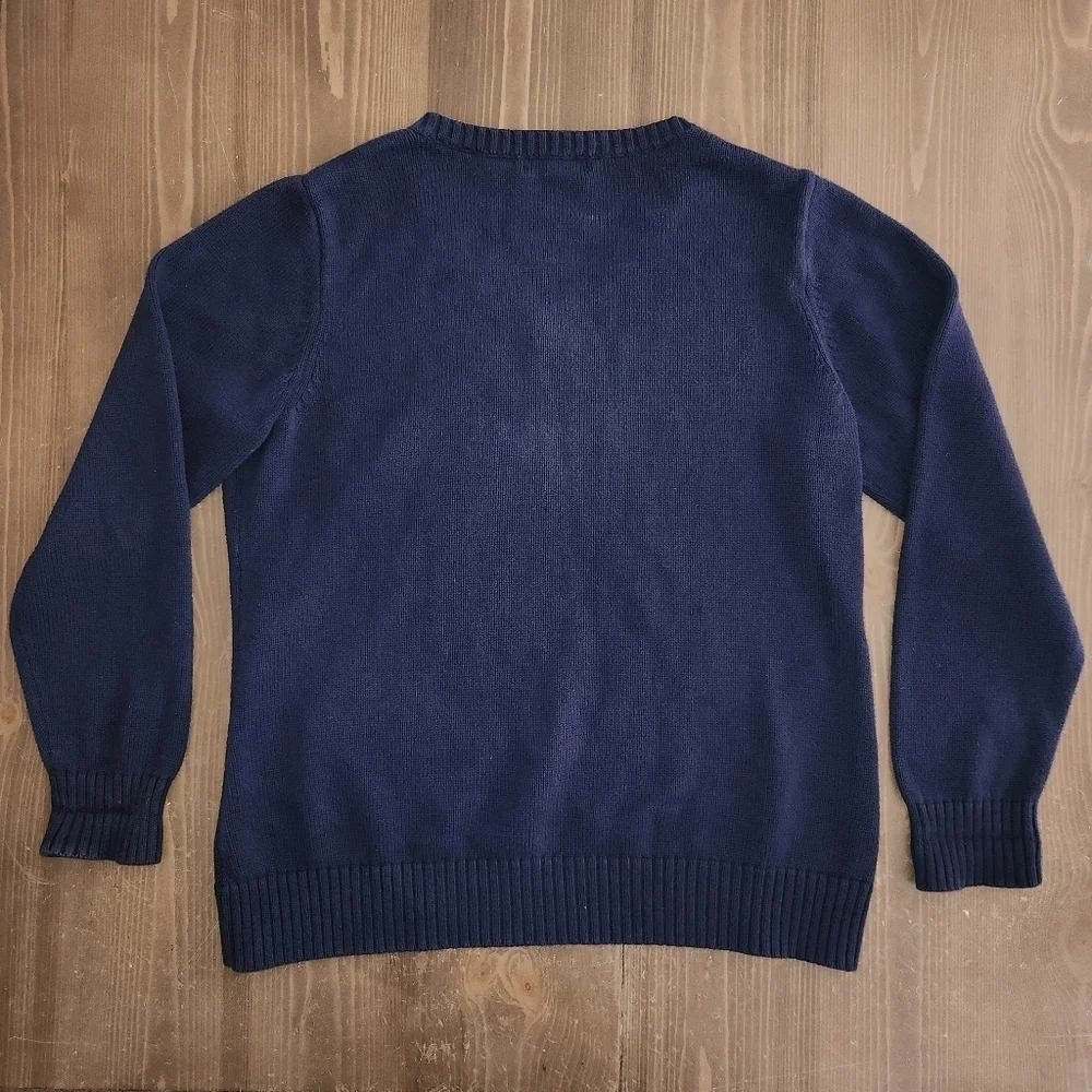 LIZ CLAIBORNE 100% Cotton Navy Argyle Sweater Men's Size XL Navy Blue Pullover